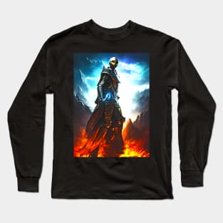 Human/Alien War - Fight Through the Fire - AI Generated Sci Fi Concept Art - Long Sleeve T-Shirt